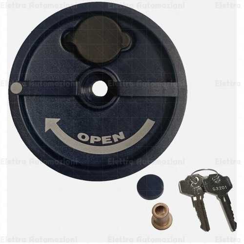 Ruota Manuale Emergenza Sblocco GENIUS FALCON Con Serratura E 2 Chiavi Ricambio